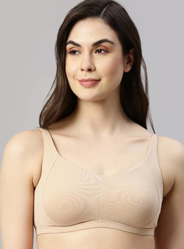 ENAMOR Women Solid Padded Non-Wired Minimizer Bra