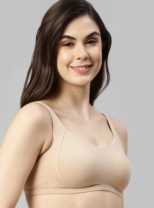 ENAMOR Women Solid Padded Non-Wired Minimizer Bra