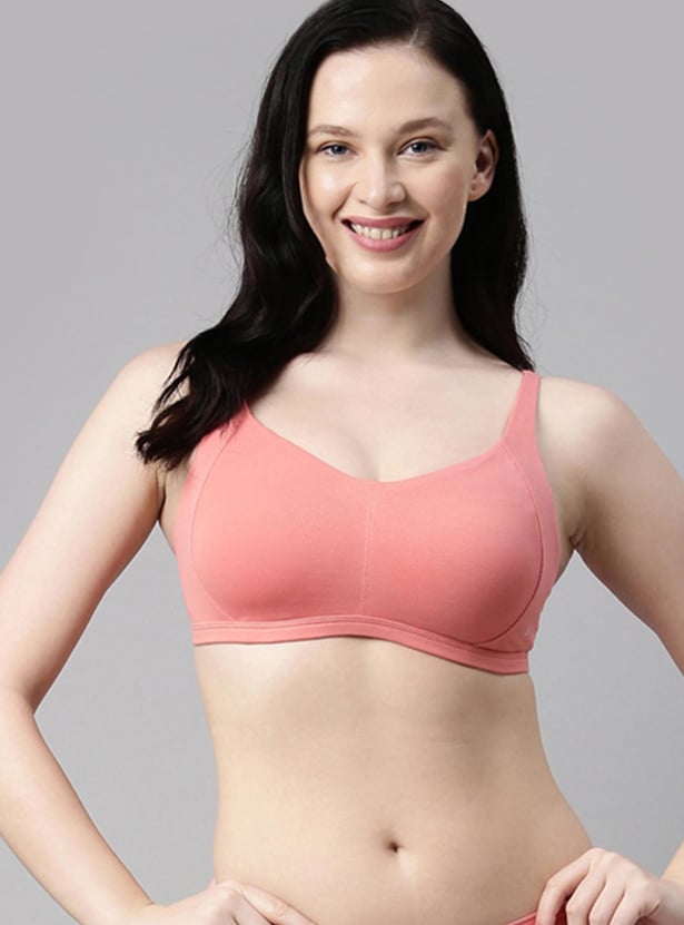 ENAMOR Women Solid Padded Non-Wired Minimizer Bra