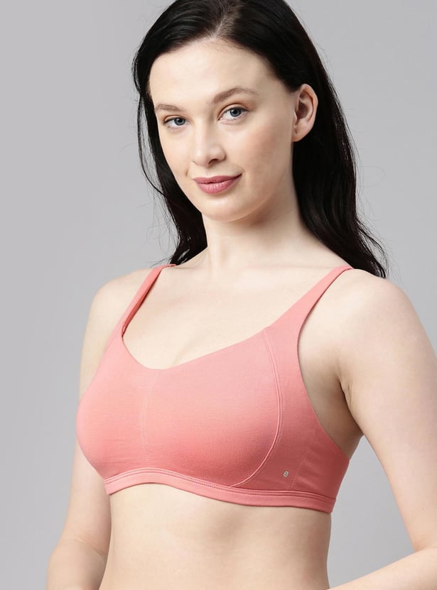 ENAMOR Women Solid Padded Non-Wired Minimizer Bra
