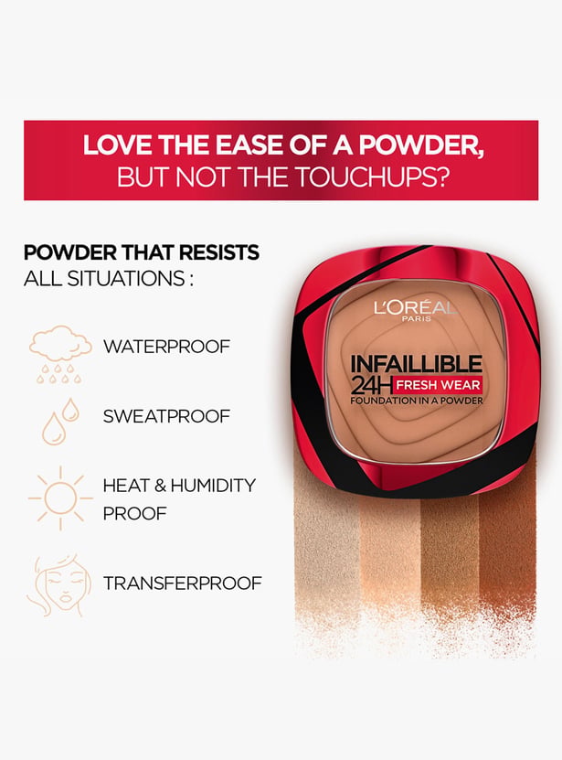 L'OREAL PARIS Infallible 24H Freshwear Foundation Powder - 140 Golden Beige - 9gm