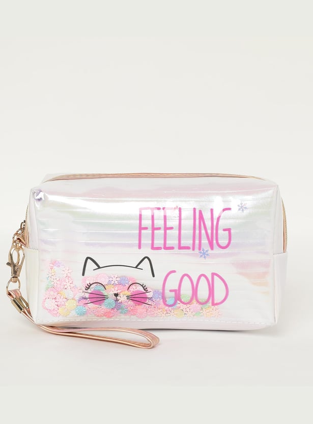 GINGER Women Typographic Printed Vanity Pouch