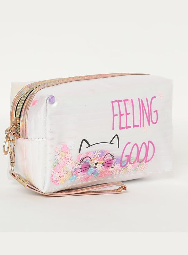 GINGER Women Typographic Printed Vanity Pouch