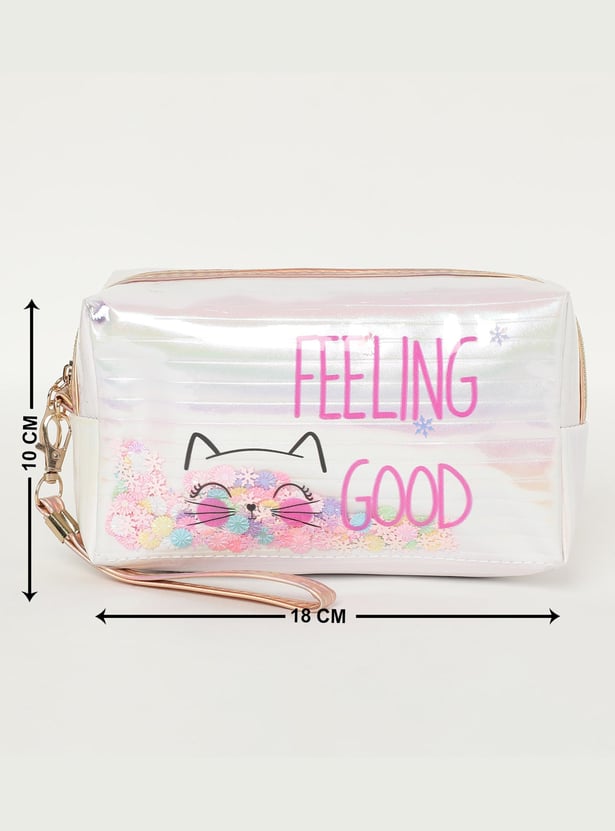 GINGER Women Typographic Printed Vanity Pouch