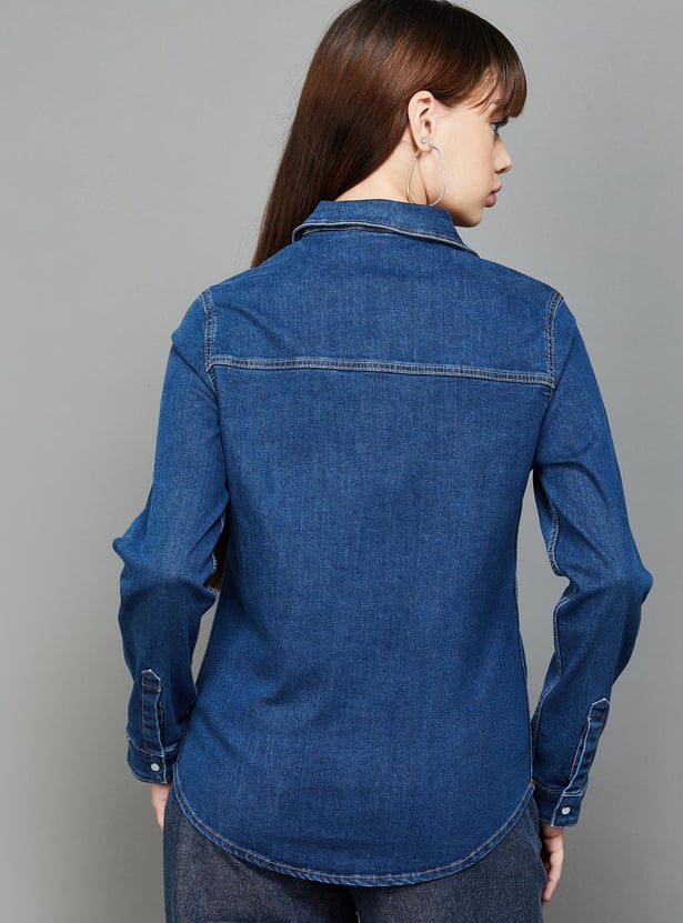 XPOSE Women Solid Denim Shacket
