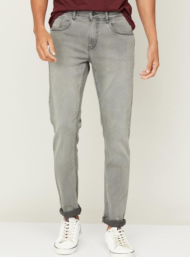 FORCA Men Stonewashed Slim Tapered Jeans