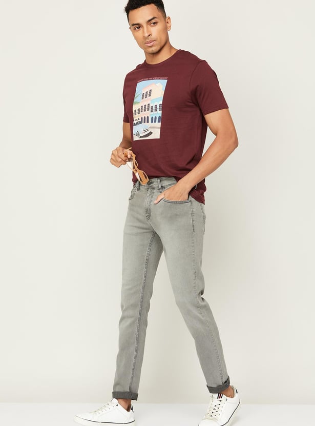 FORCA Men Stonewashed Slim Tapered Jeans