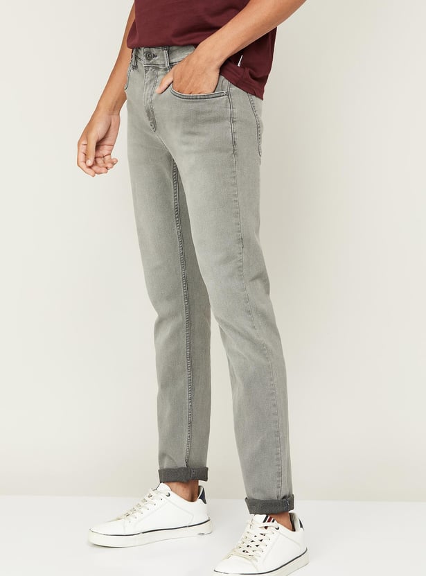 FORCA Men Stonewashed Slim Tapered Jeans