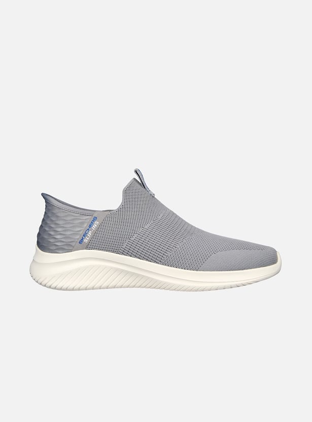SKECHERS Men Textured Knit Slip-On Walking Shoes