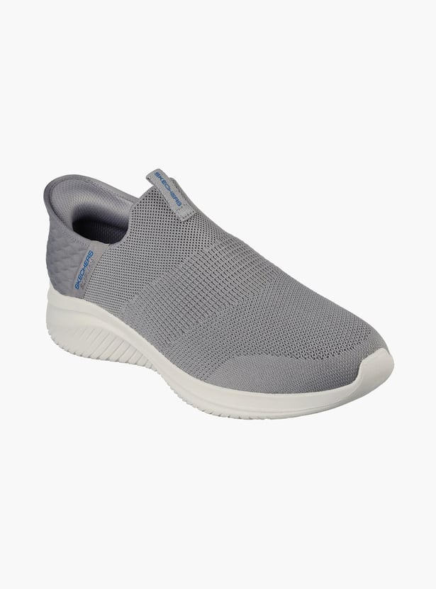 SKECHERS Men Textured Knit Slip-On Walking Shoes