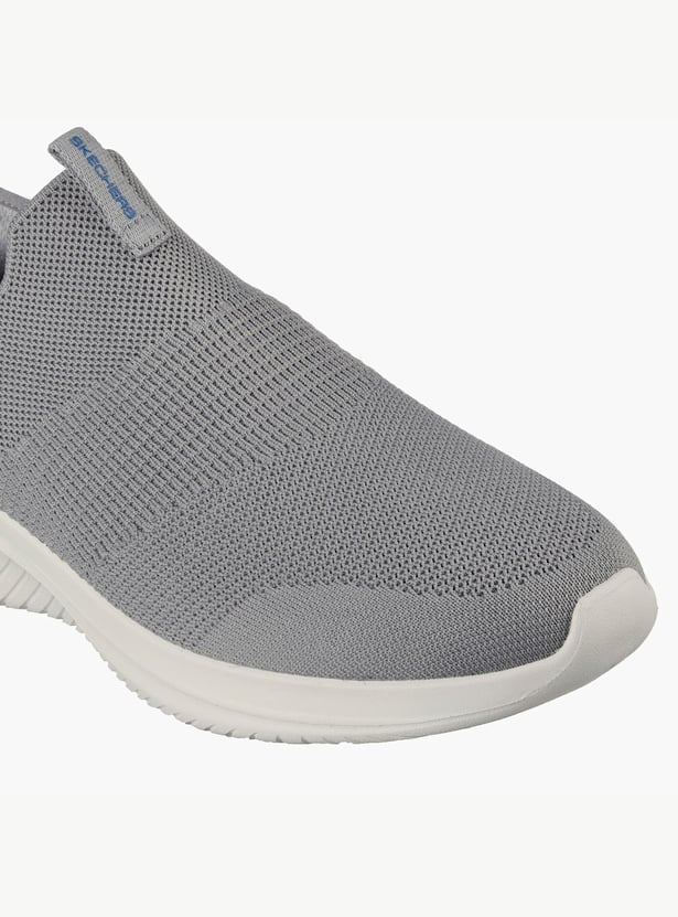 SKECHERS Men Textured Knit Slip-On Walking Shoes