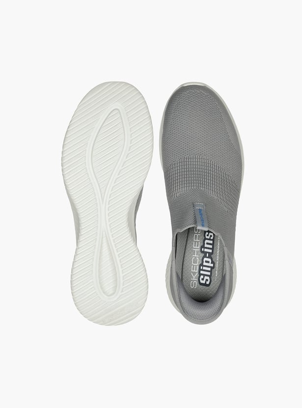 SKECHERS Men Textured Knit Slip-On Walking Shoes