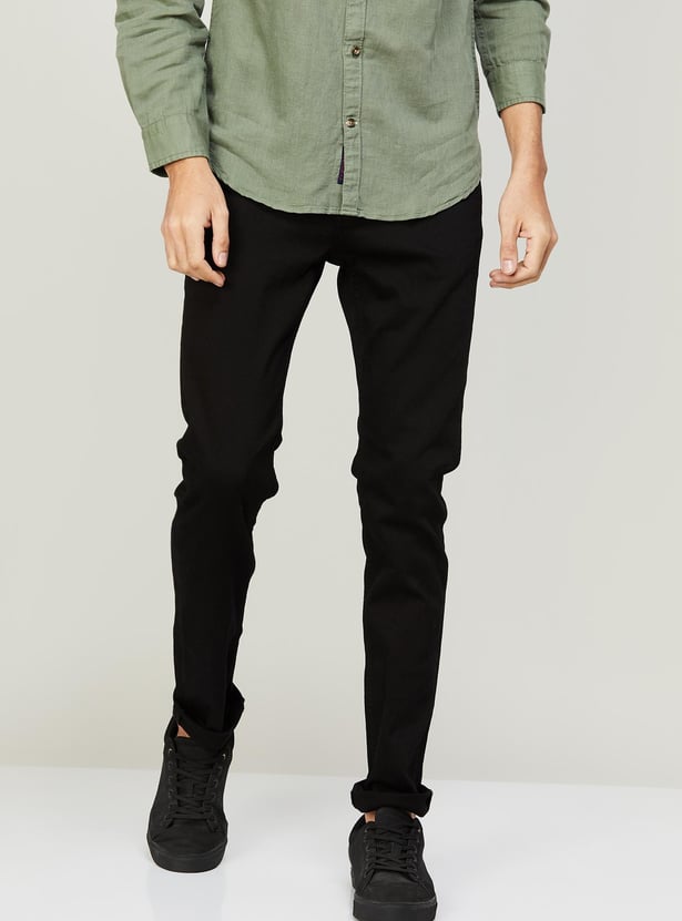 CELIO Men Solid Full-Length Slim Tapered Jeans