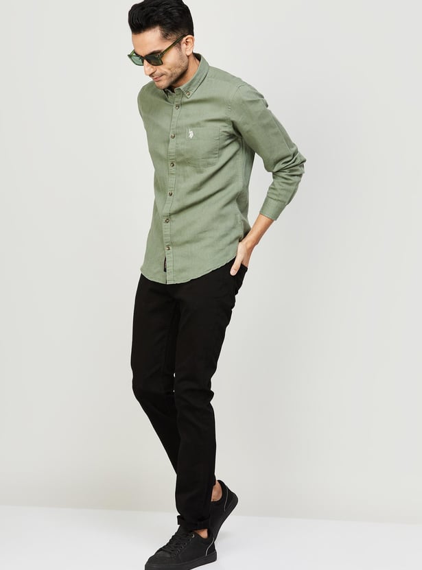 CELIO Men Solid Full-Length Slim Tapered Jeans
