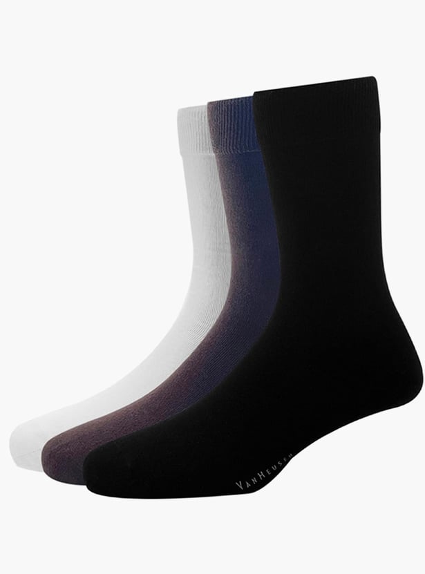 VAN HEUSEN Men Textured Ankle-Length Socks - Pack of 3