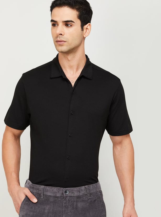 CODE Solid Slim Fit Casual Shirt