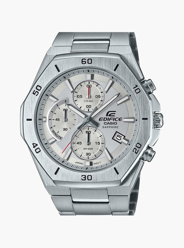 CASIO Men Edifice Chronograph Watch with Stainless Steel Strap - EX552