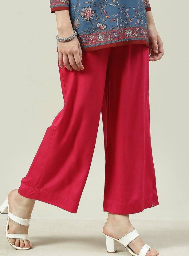 BIBA Women Solid Cropped Palazzos