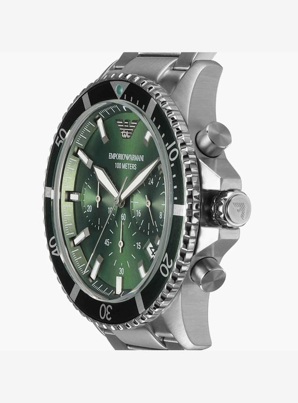 EMPORIO ARMANI Men Round Chronograph Watch with Metal Strap - AX1734T