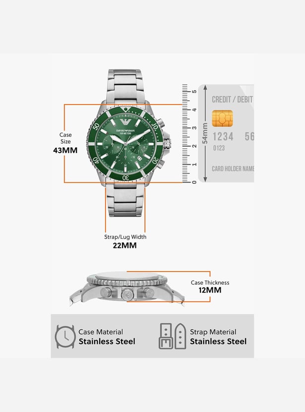 EMPORIO ARMANI Men Round Chronograph Watch with Metal Strap - AX1734T