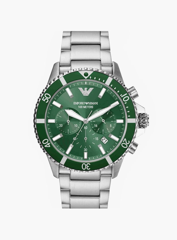 EMPORIO ARMANI Men Round Chronograph Watch with Metal Strap - AX1734T
