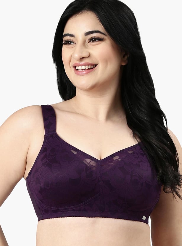 ENAMOR Lace Non-Padded Non-Wired Full Coverage Bra