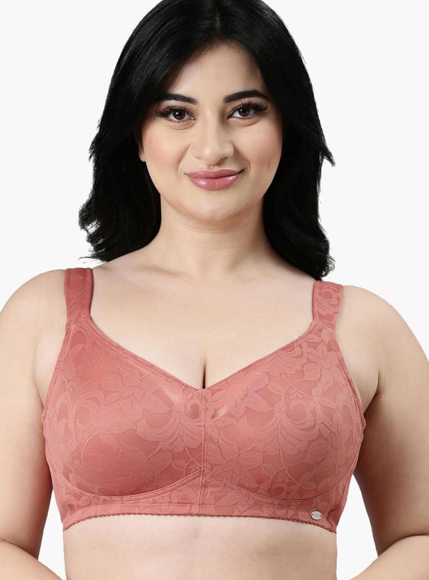 ENAMOR Lace Non-Padded Non-Wired Full Coverage Bra