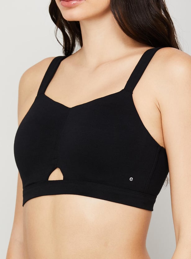 ENAMOR Solid Padded Non-Wired Full Coverage Sports Bra