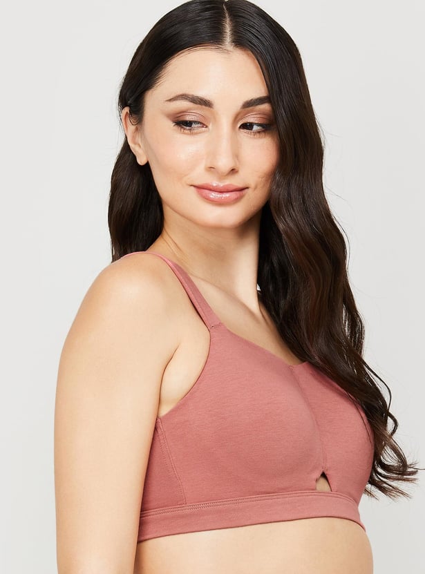 ENAMOR Solid Padded Non-Wired Full Coverage Sports Bra