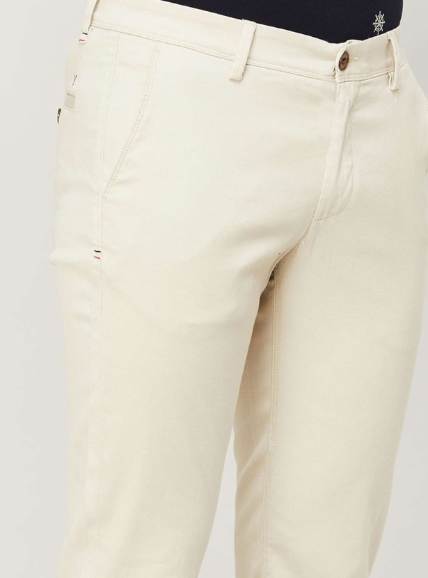 VH SPORTS Men Slim Straight Flat Front Casual Trousers