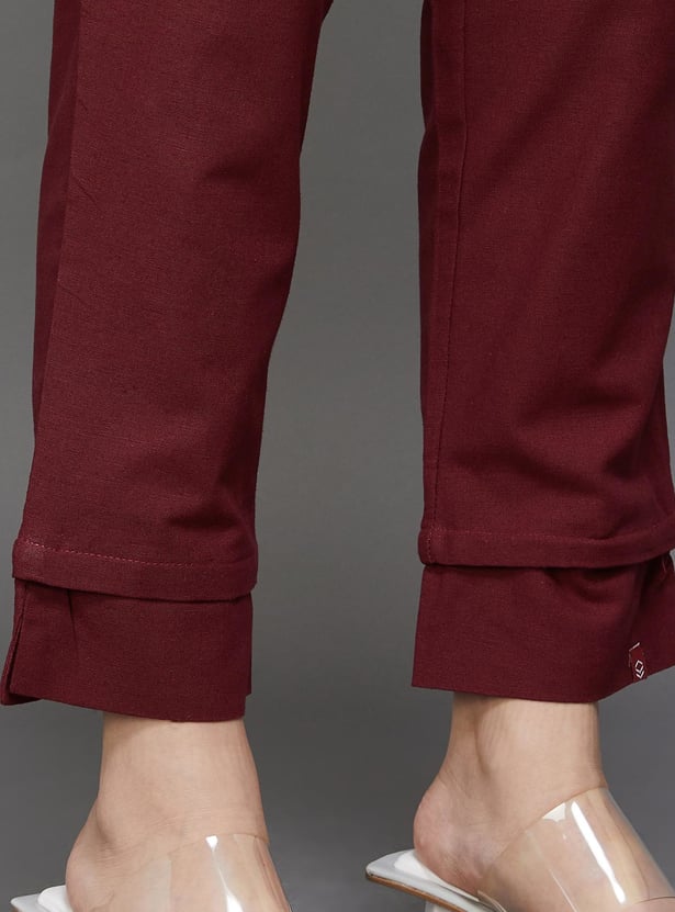 BIBA Solid Straight Pants