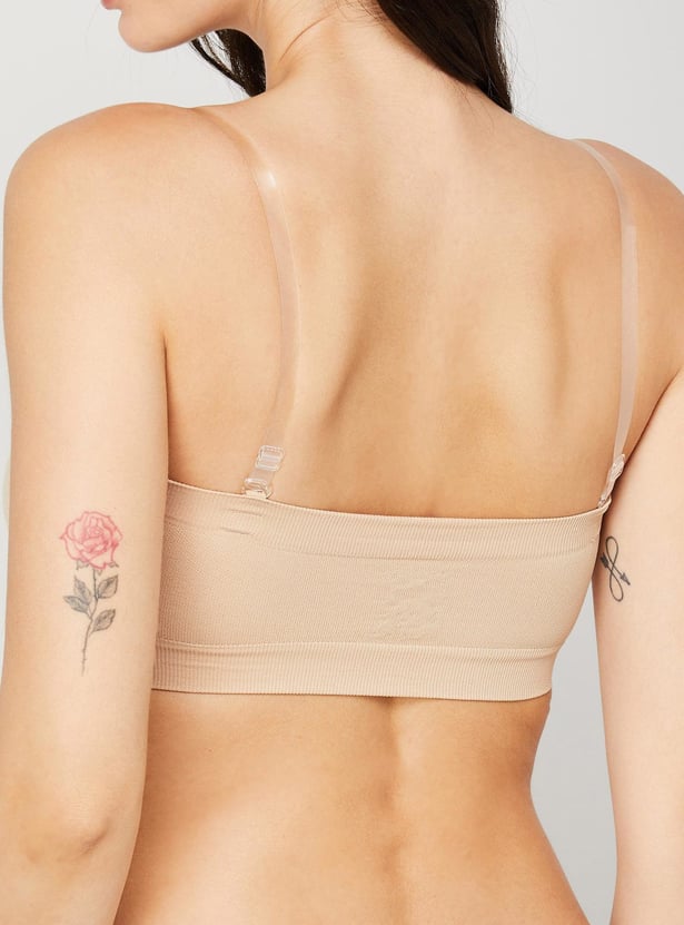 JOCKEY Solid Seamless Non-Padded Non-Wired Bandeau Bra