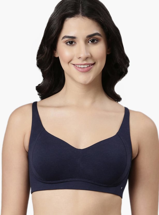 ENAMOR Solid Padded Non-Wired Minimizer Bra