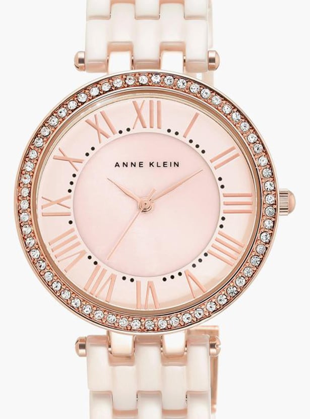 ANNE KLEIN Women Embellished Analog Watch with Metal Strap - NEAK2130RGLP