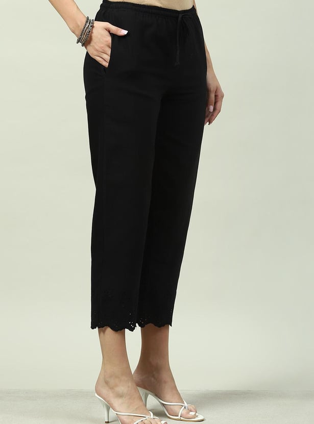 BIBA Schiffli Hem Straight Pants