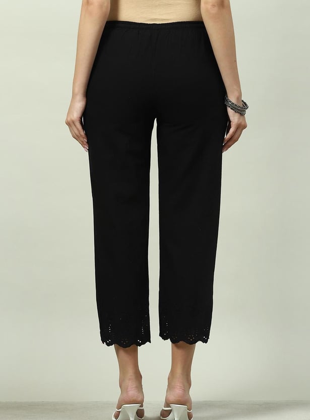 BIBA Schiffli Hem Straight Pants
