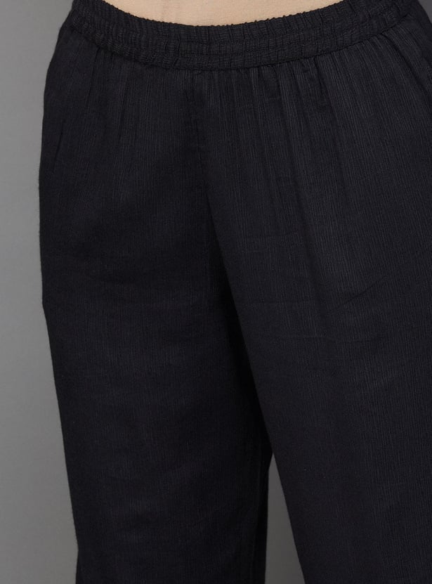 MELANGE Women Solid Elasticated Ethnic Pants