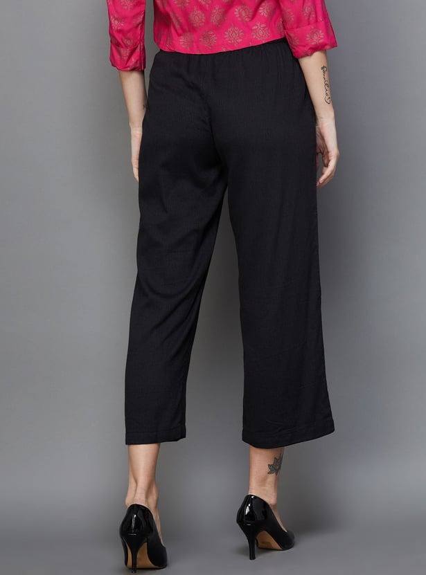MELANGE Women Solid Elasticated Ethnic Pants