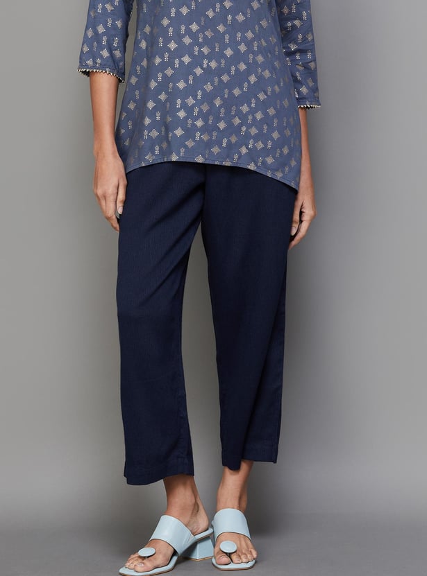 MELANGE Women Solid Elasticated Ethnic Pants