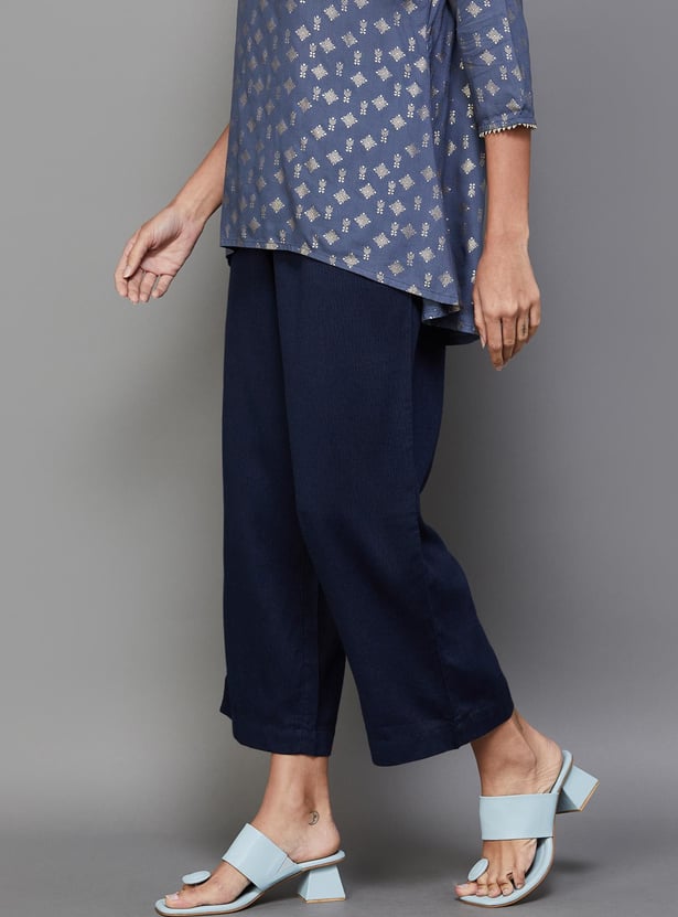 MELANGE Women Solid Elasticated Ethnic Pants