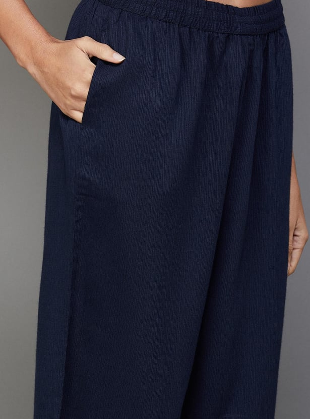 MELANGE Women Solid Elasticated Ethnic Pants