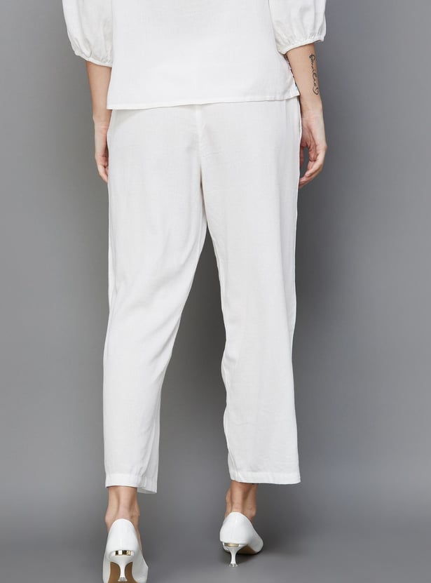 MELANGE Women Solid Elasticated Ethnic Pants