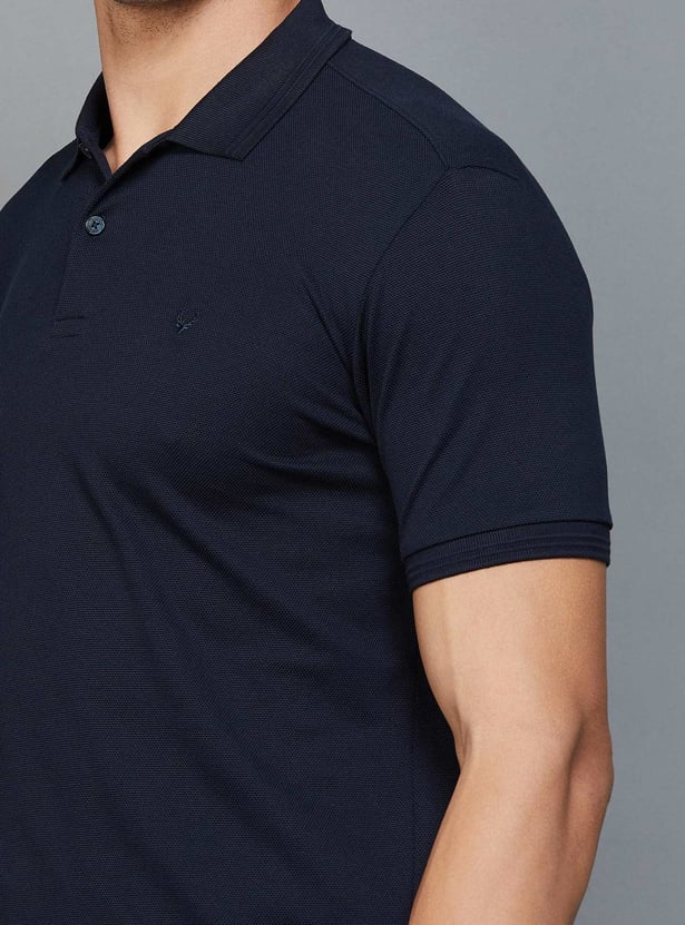 ALLEN SOLLY Men Solid Regular Fit Polo T-shirt