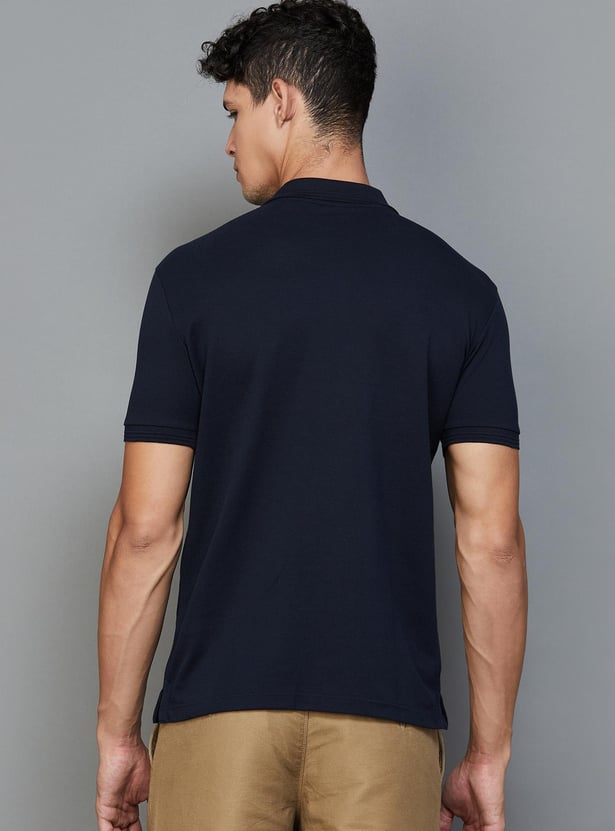 ALLEN SOLLY Men Solid Regular Fit Polo T-shirt