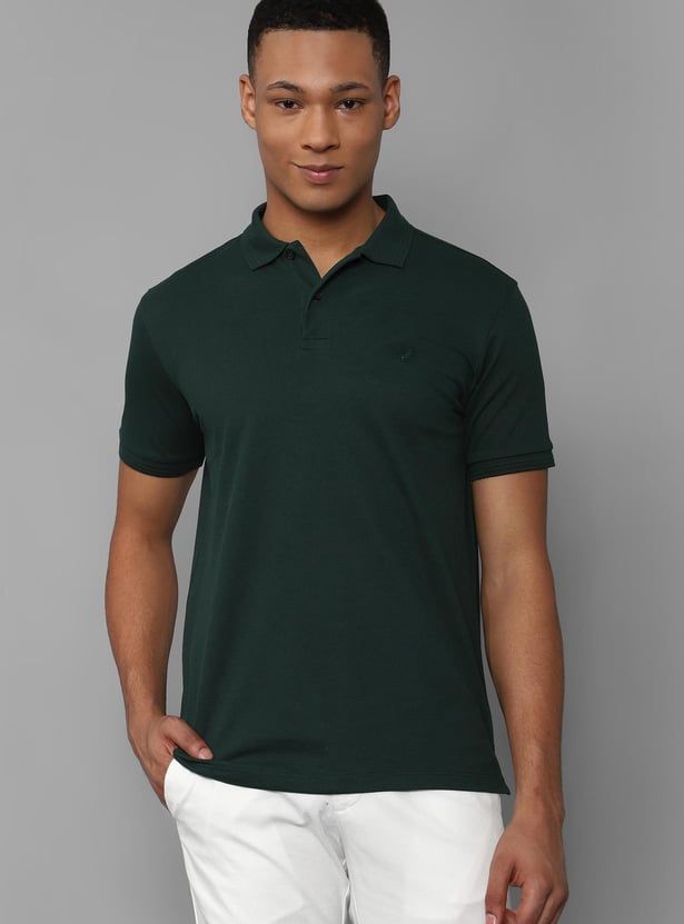 ALLEN SOLLY Men Solid Regular Fit Polo T-shirt