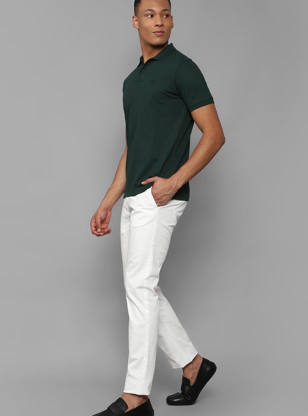 ALLEN SOLLY Men Solid Regular Fit Polo T-shirt