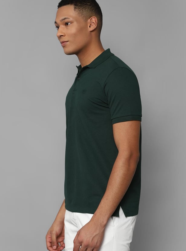 ALLEN SOLLY Men Solid Regular Fit Polo T-shirt