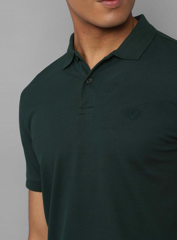 ALLEN SOLLY Men Solid Regular Fit Polo T-shirt