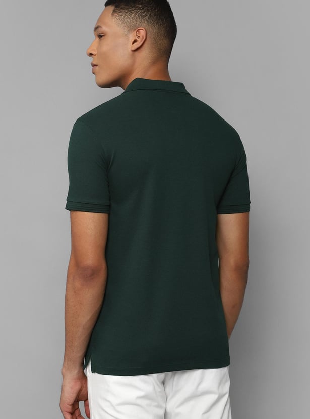 ALLEN SOLLY Men Solid Regular Fit Polo T-shirt