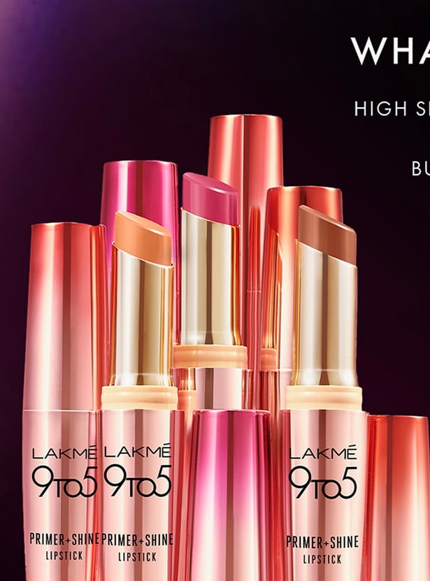 LAKME 9 to 5 Primer + Shine Lipstick - SR5 Wine - 3.6g